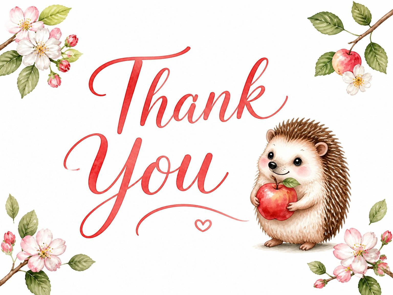 The matching thank-you card for the Floral Woodland 4th Birthday Invitation invitation