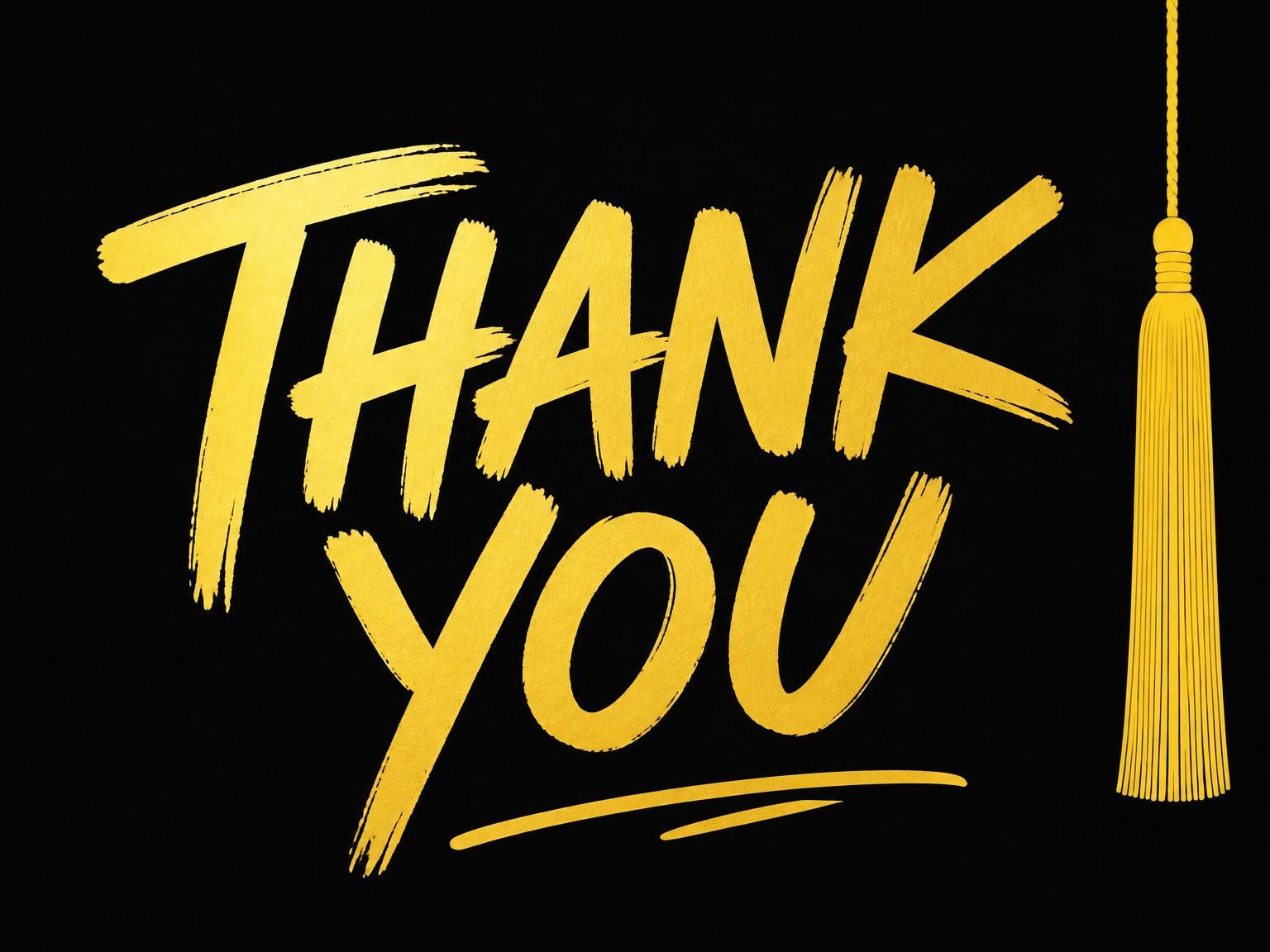 The matching thank-you card for the Swiss Poster Signal Yellow Graduation invitation
