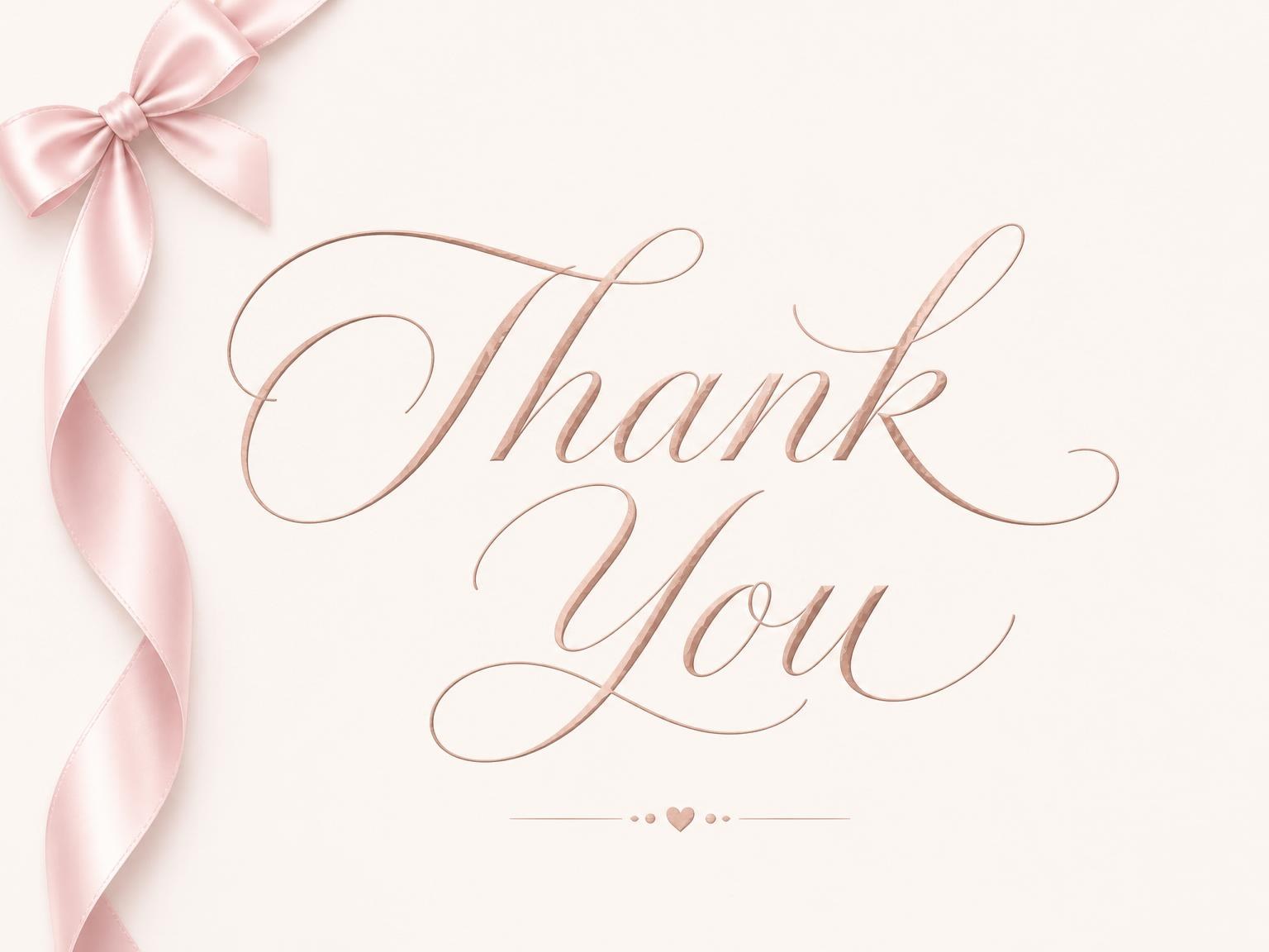 The matching thank-you card for the Dusty Rose Silk Ribbon Baby Shower invitation
