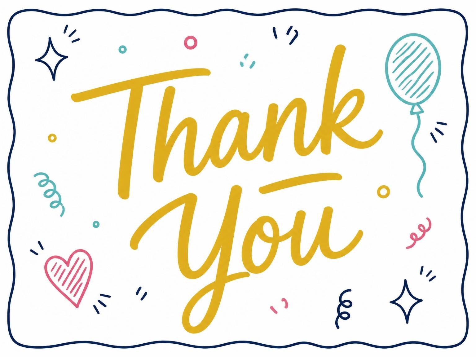 The matching thank-you card for the Navy Wavy Border 4th Birthday Card invitation
