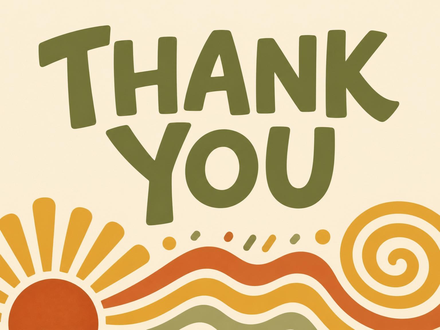 The matching thank-you card for the Olive Mustard Sunburst 75th Birthday invitation