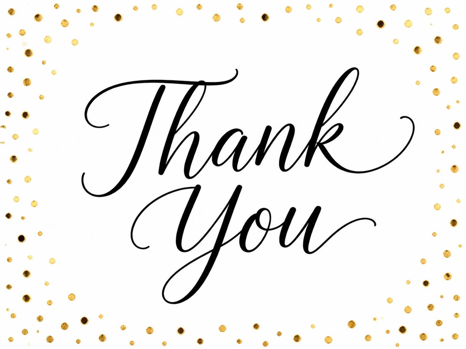 The matching thank-you card for the Gold Confetti Modern 30th Birthday invitation