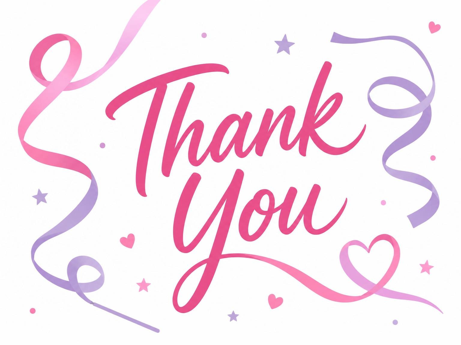 The matching thank-you card for the Hot Pink Lavender Gymnast 5th Birthday invitation