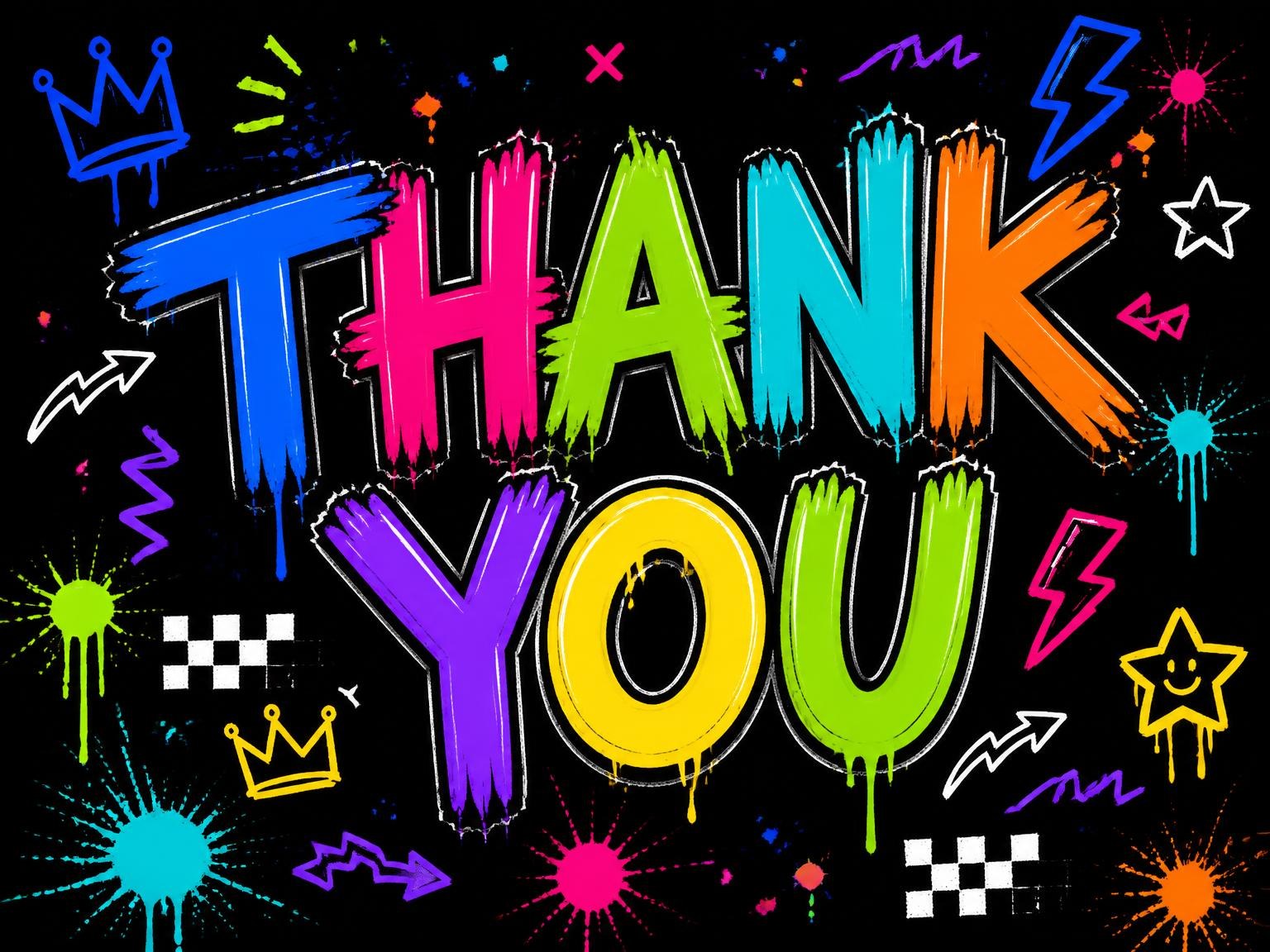 The matching thank-you card for the Graffiti Street Art 13th Birthday Invitation invitation