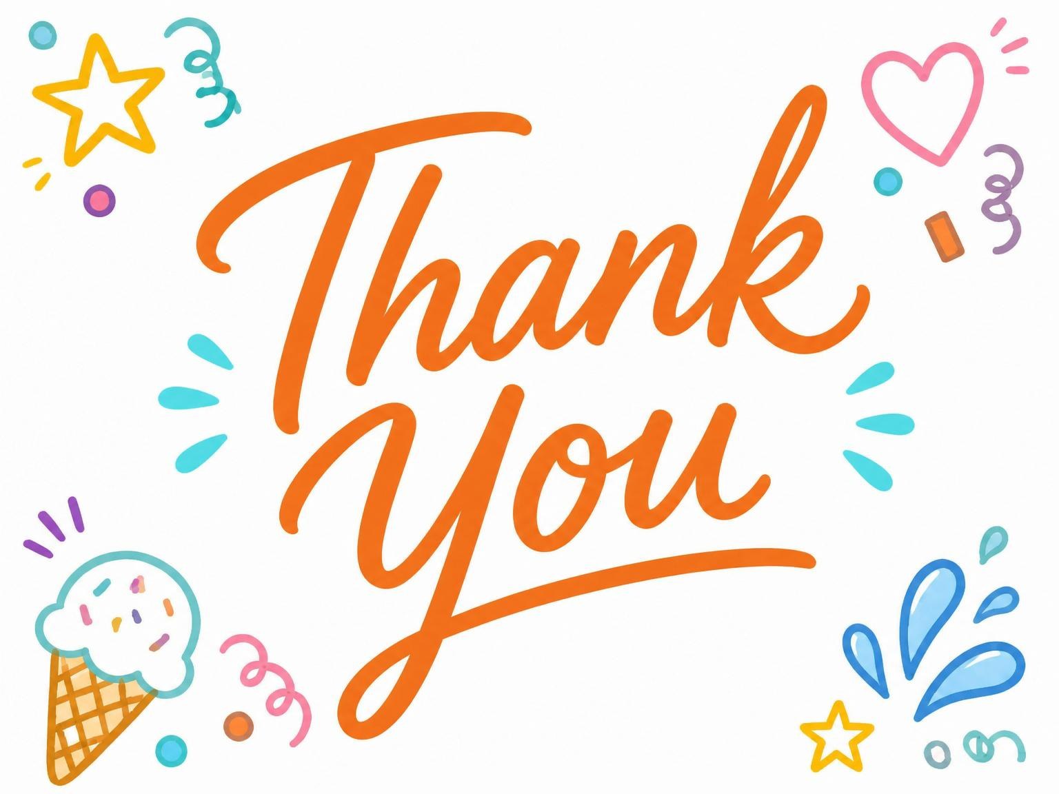 The matching thank-you card for the Colorful Doodle Pool 6th Birthday Party invitation