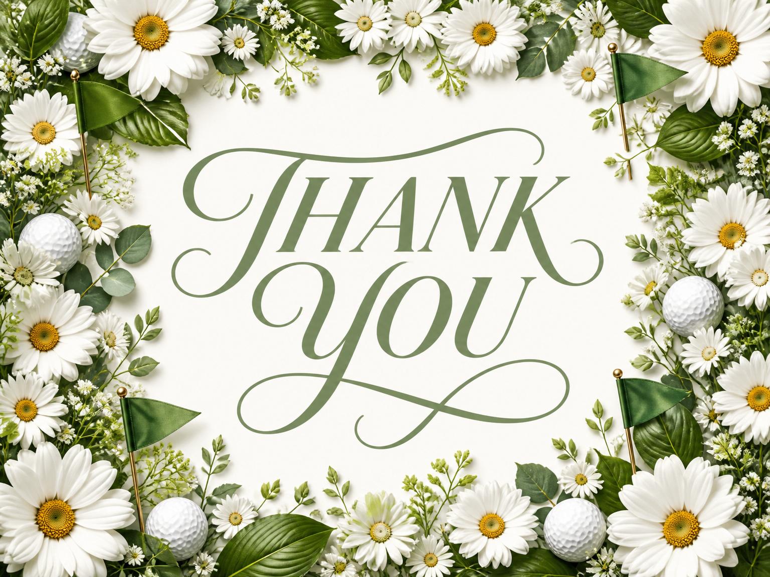 The matching thank-you card for the Little Golfer Par-Tee 4th Birthday Invitation invitation