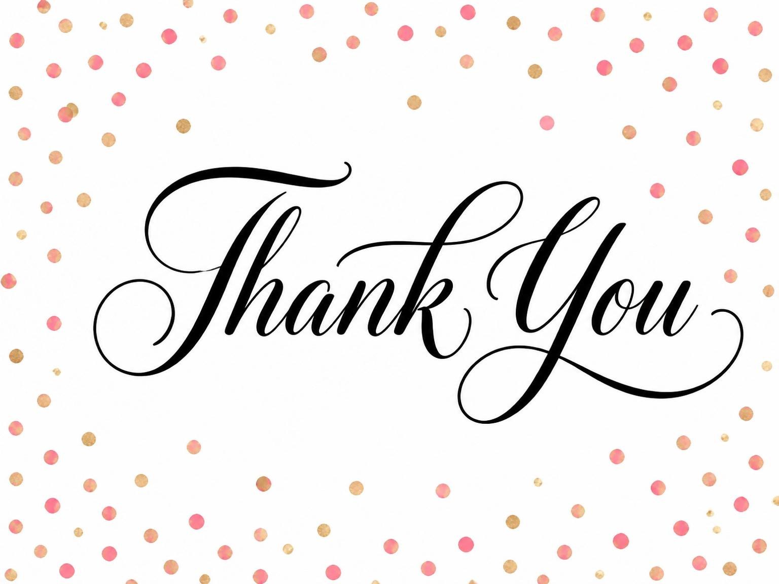 The matching thank-you card for the Gold Pink Confetti 70th Birthday invitation