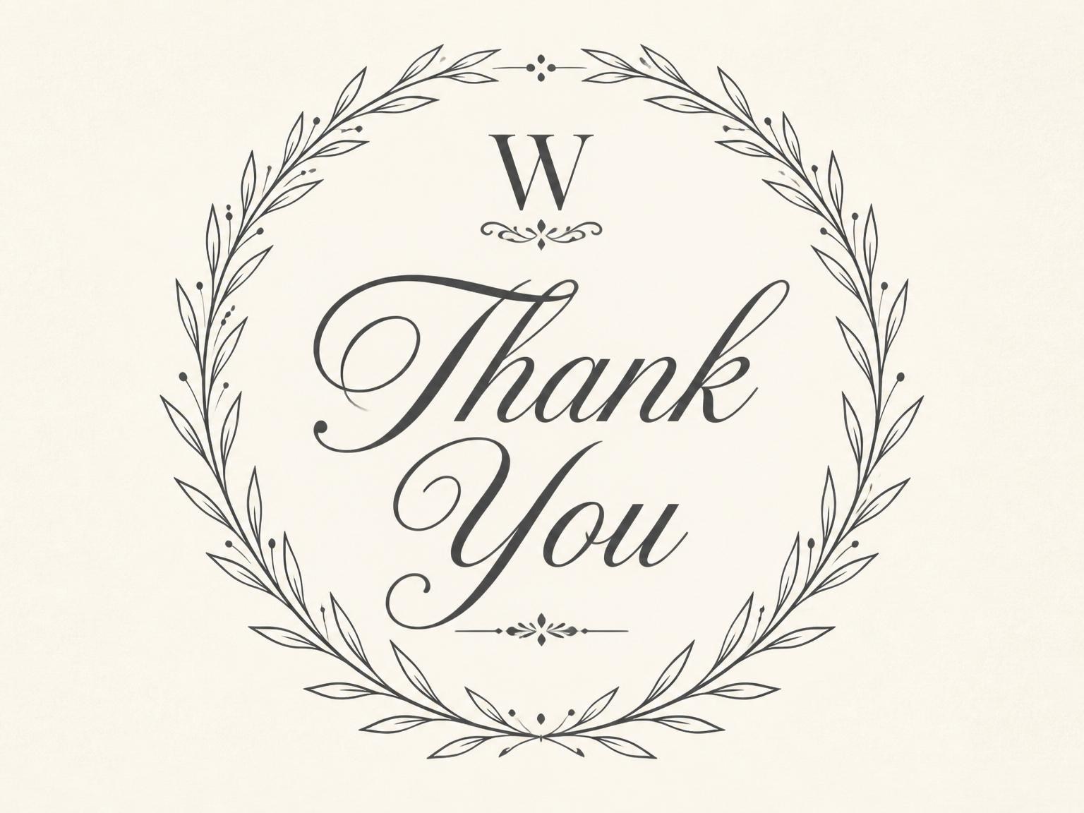 The matching thank-you card for the Monogram Laurel Botanical 85th Birthday Invitation invitation