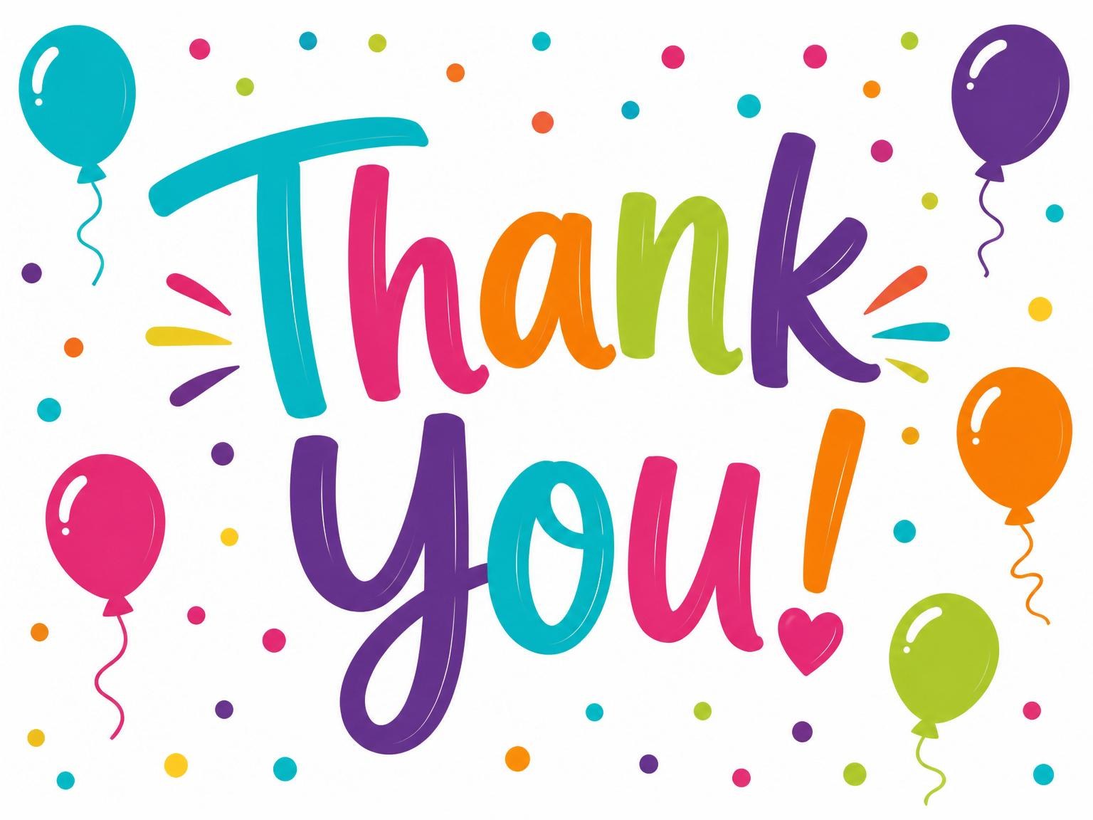The matching thank-you card for the Primary Color Balloon 4th Birthday Invitation invitation