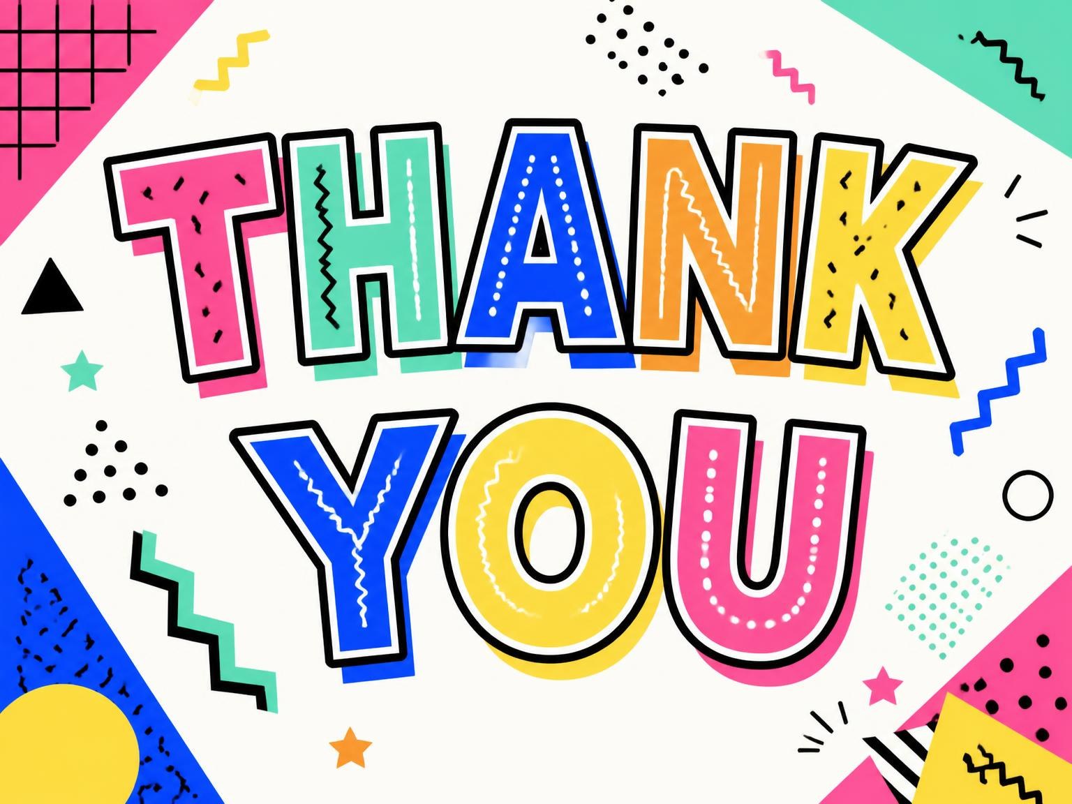 The matching thank-you card for the Memphis Pop 67th Birthday Invitation invitation