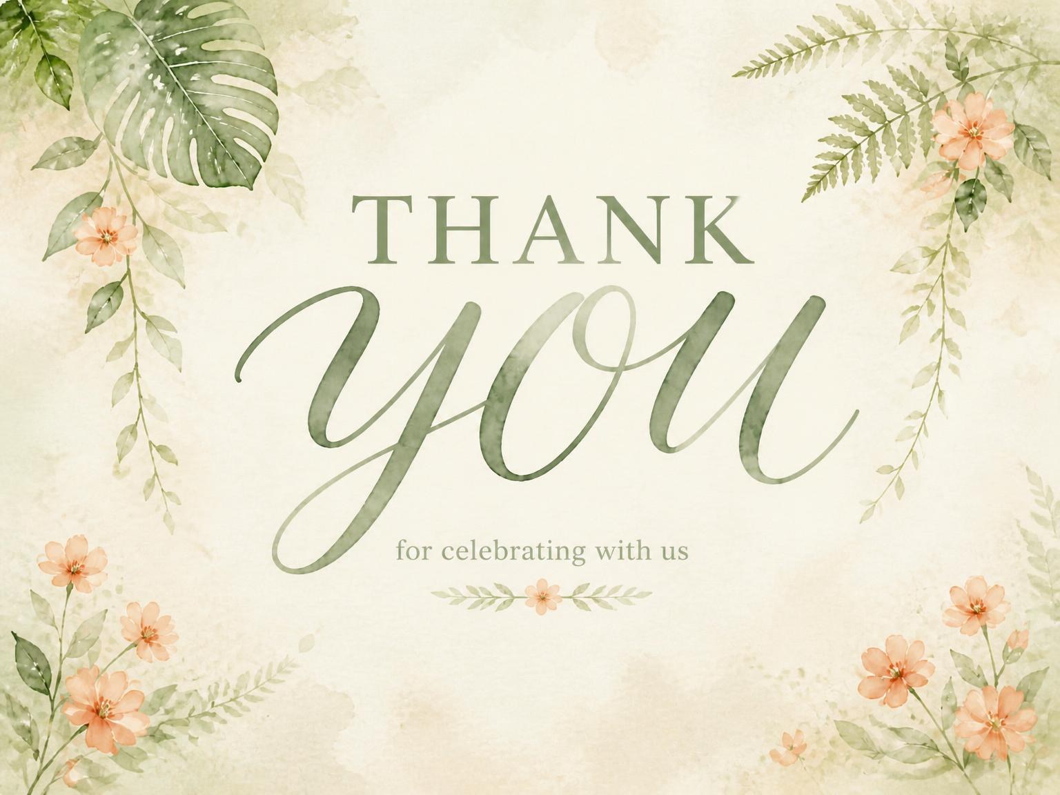 The matching thank-you card for the Safari Camper Critters Baby Shower invitation