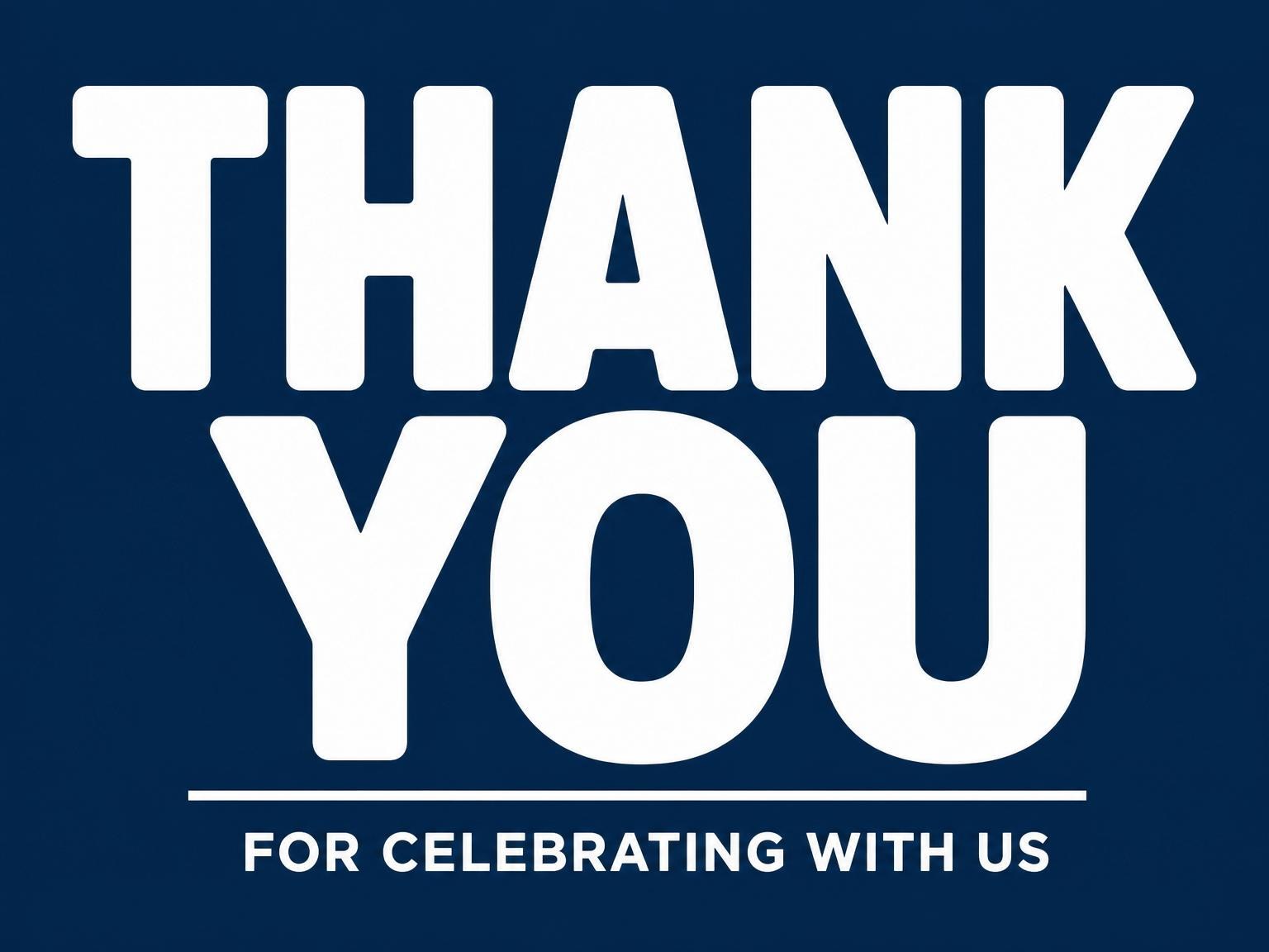 The matching thank-you card for the Navy Bold Typography 85th Birthday invitation