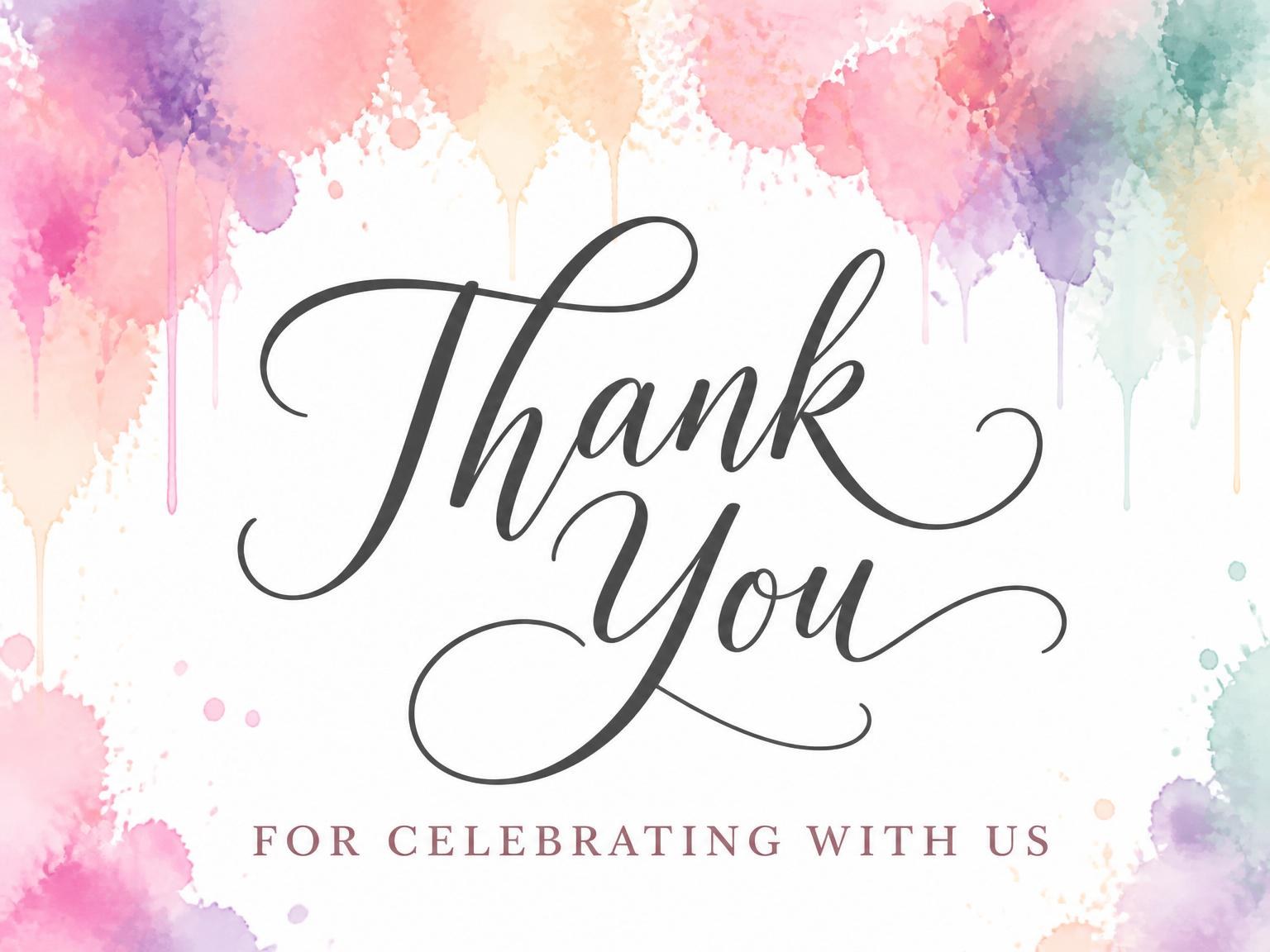 The matching thank-you card for the Watercolor Pregnant Silhouette Baby Shower invitation