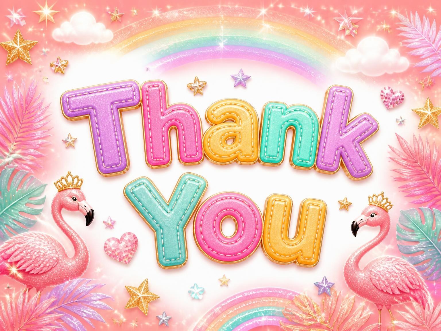 The matching thank-you card for the Glitter Flamingo 6th Birthday Invitation invitation