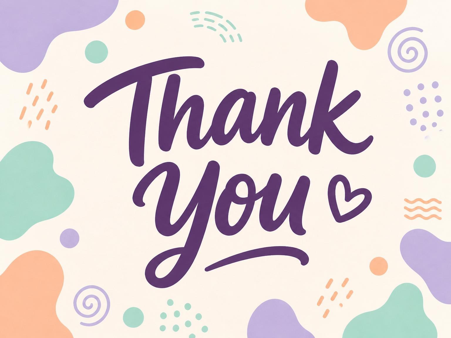 The matching thank-you card for the Pastel Abstract Pattern 13th Birthday Invitation invitation