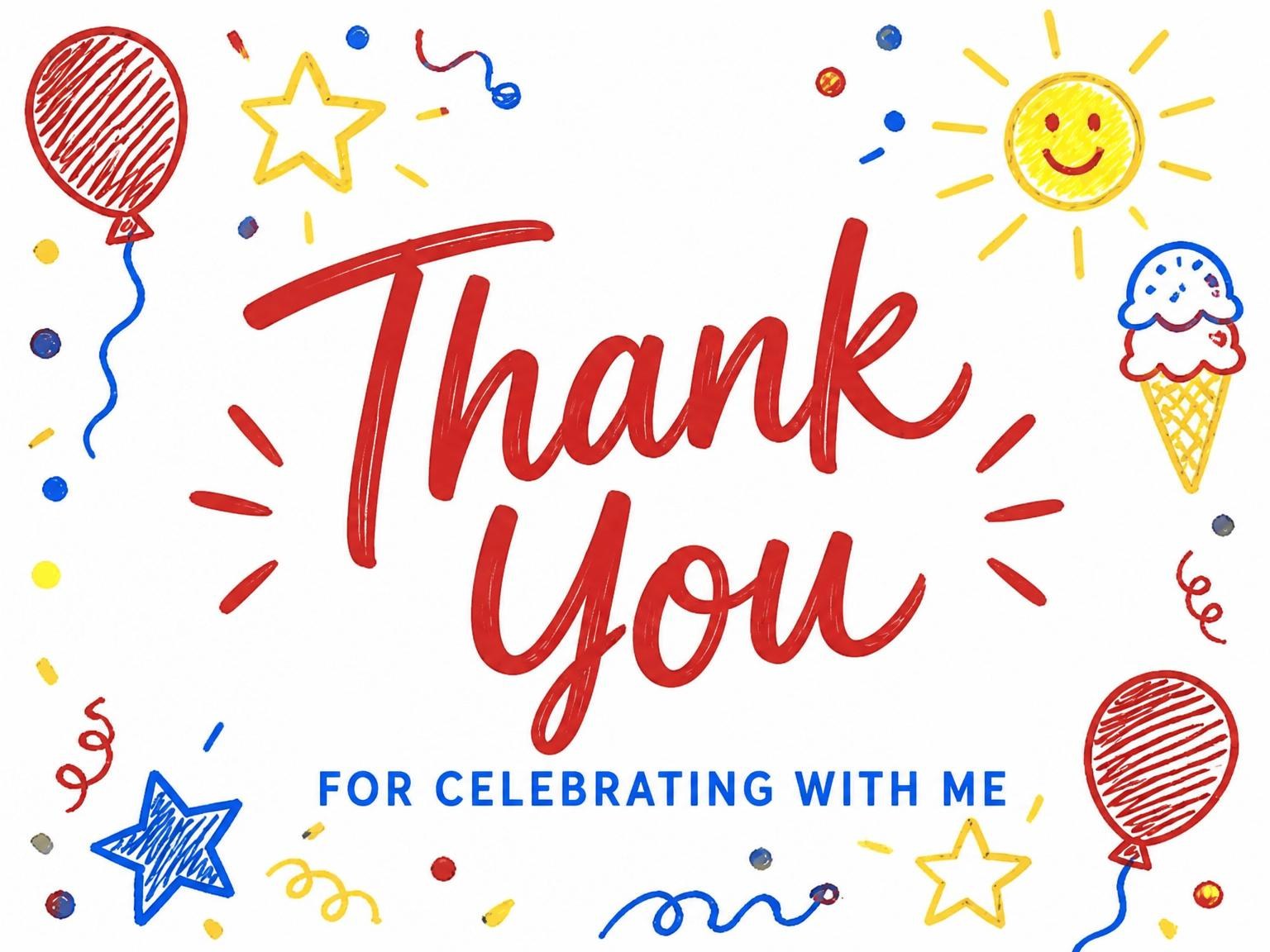 The matching thank-you card for the Primary Crayon Motif 6th Birthday Invitation invitation