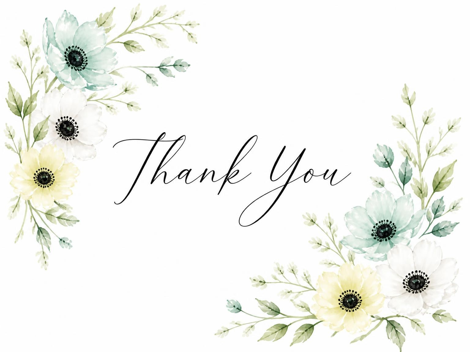 The matching thank-you card for the Botanical Wreath Mint 25th Birthday Invitation invitation