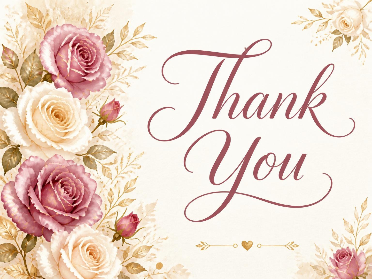 The matching thank-you card for the Dusty Rose Floral Bridal Shower invitation
