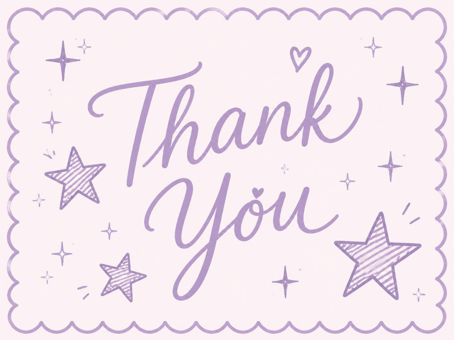 The matching thank-you card for the Pastel Scalloped Star 9th Birthday Invitation invitation