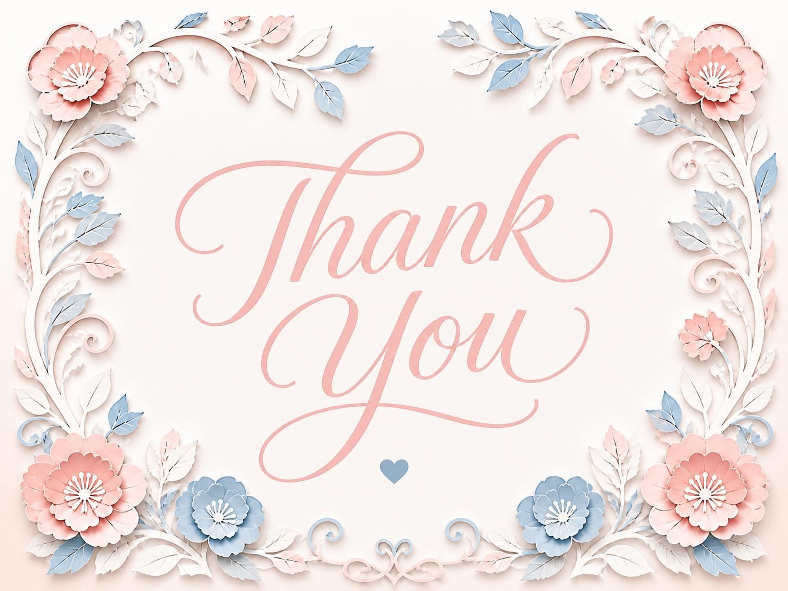 The matching thank-you card for the Pink and Blue Stork Baby Shower invitation