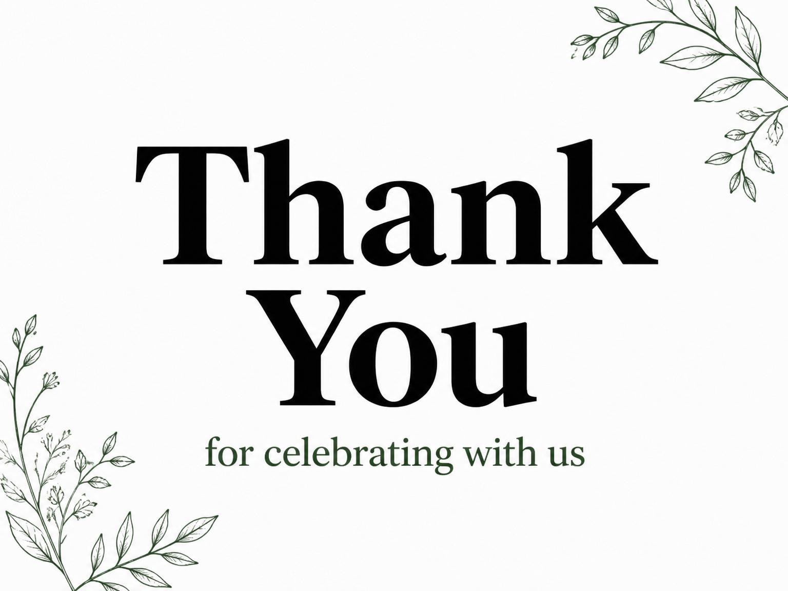 The matching thank-you card for the Minimalist Black and Green 50th Birthday invitation