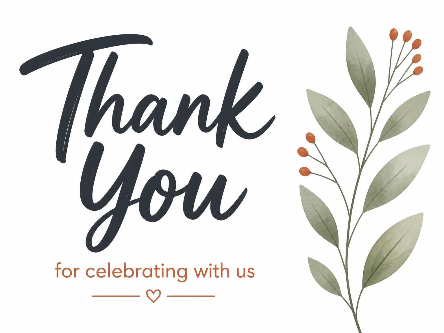 The matching thank-you card for the Terracotta Arch Botanical Bridal Shower invitation