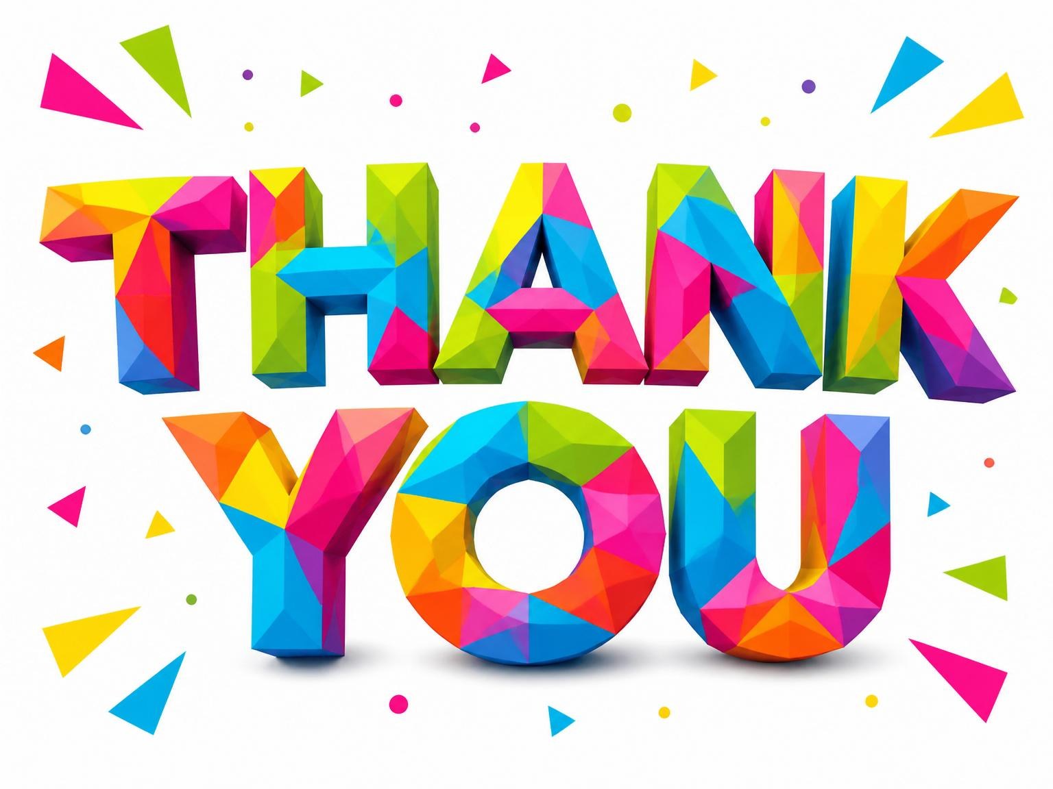 The matching thank-you card for the Low-Poly Geometric Number 4th Birthday invitation