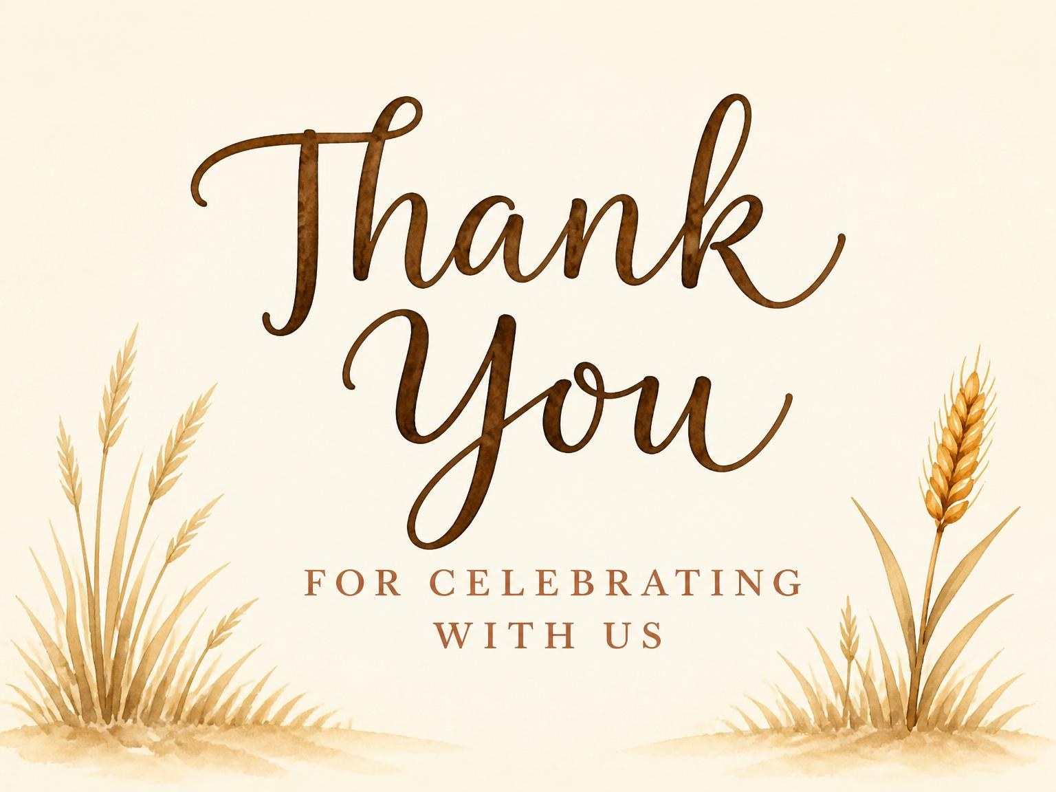 The matching thank-you card for the Two Much Fun on the Prairie Birthday invitation