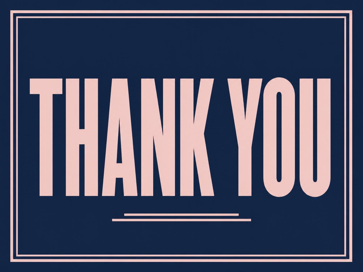The matching thank-you card for the Navy and Blush Typographic 16th Birthday invitation