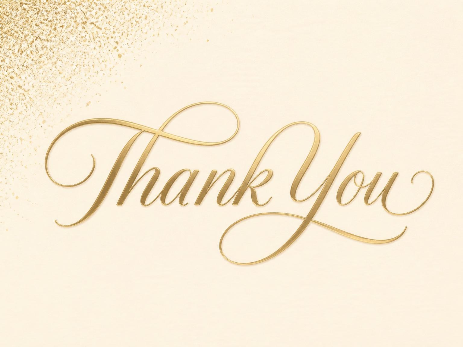 The matching thank-you card for the Gold Foil Minimalist 65th Birthday invitation