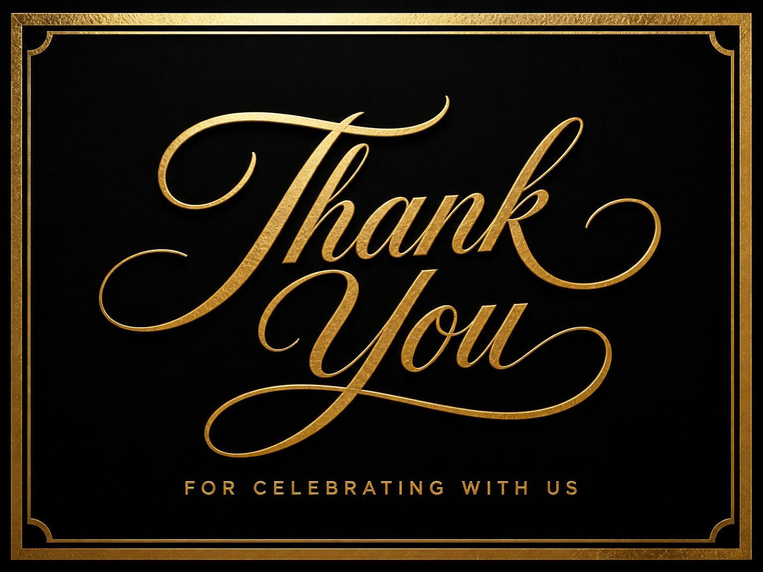 The matching thank-you card for the Elegant Gold 75th Birthday Invitation invitation