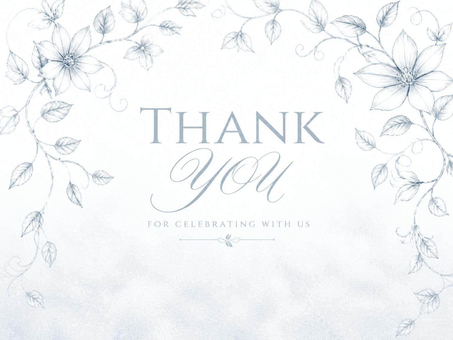The matching thank-you card for the Elegant Rose 40th Anniversary invitation