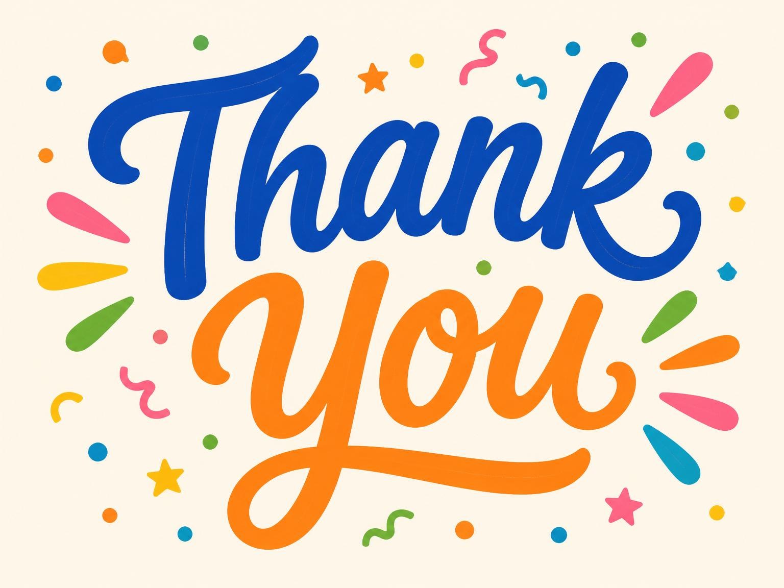 The matching thank-you card for the Colorful Hand-Lettered 9th Birthday Party Invitation invitation