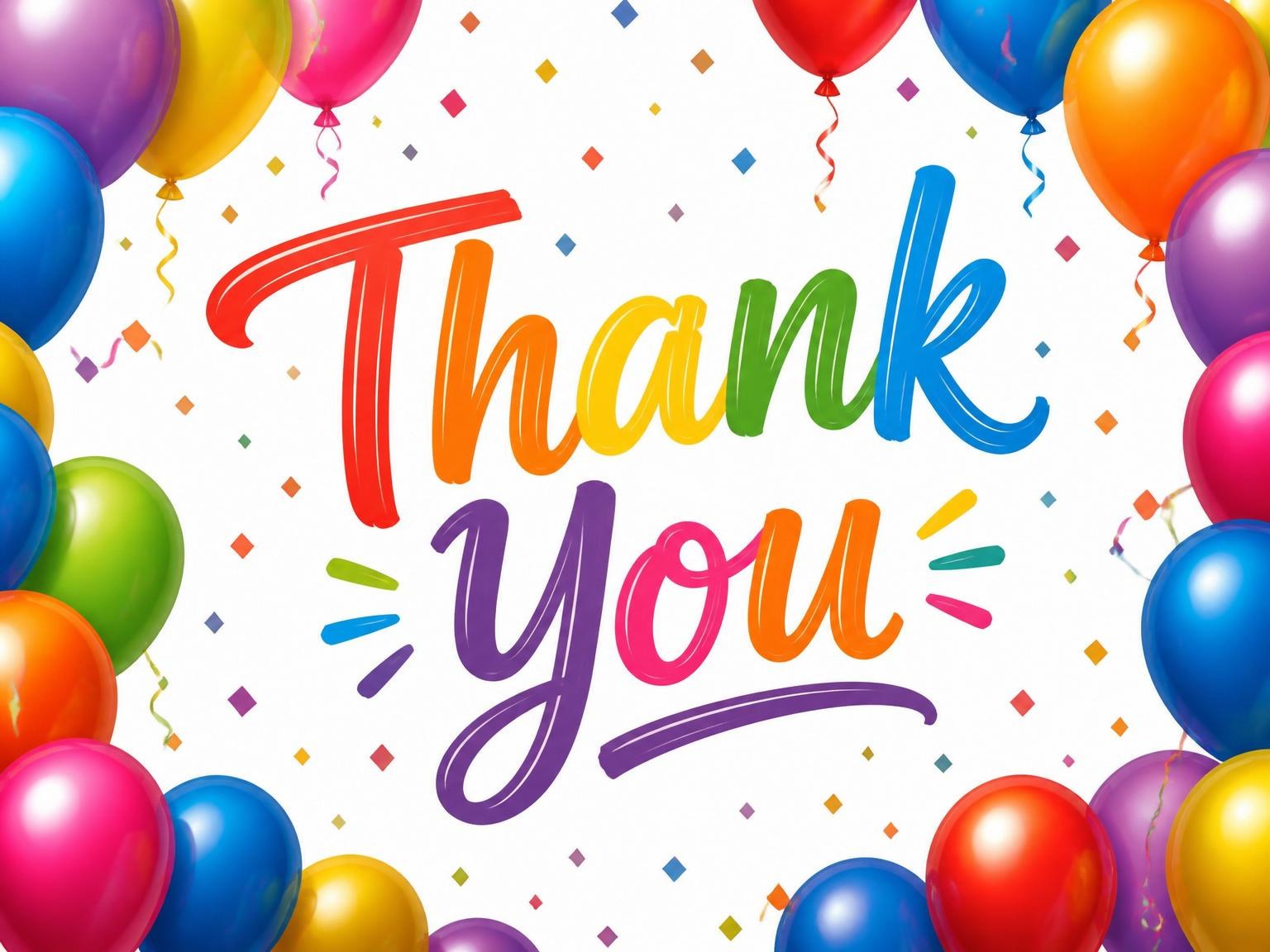 The matching thank-you card for the Rainbow Balloon 35th Birthday Invite invitation