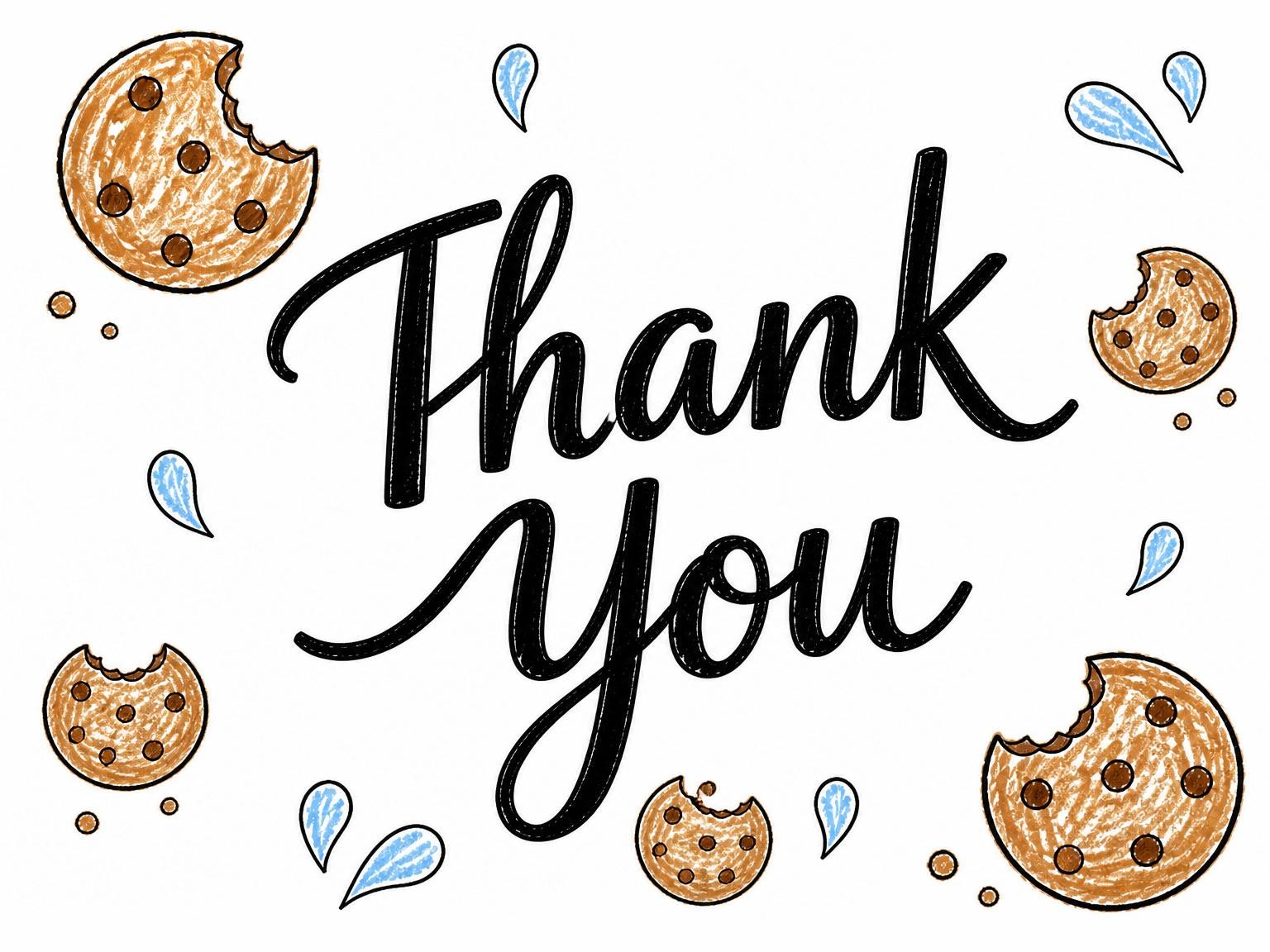 The matching thank-you card for the Crayon Milk and Cookie 10th Birthday invitation