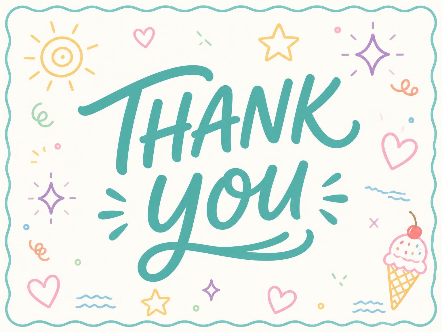 The matching thank-you card for the Teal Border Pool Party 15th Birthday invitation