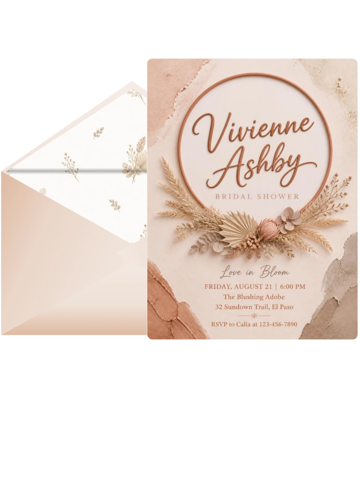Terracotta Plaster Dried Botanical Bridal Shower