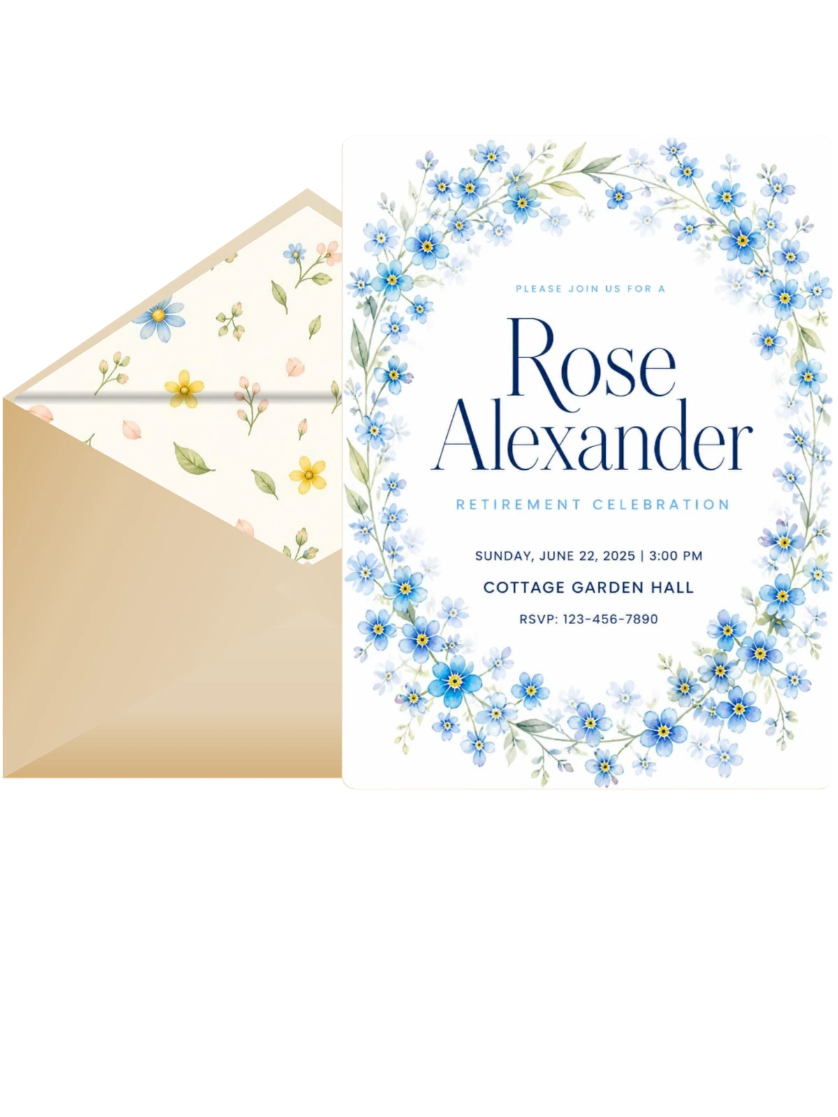 Forget-Me-Not Retirement Celebration Invitation