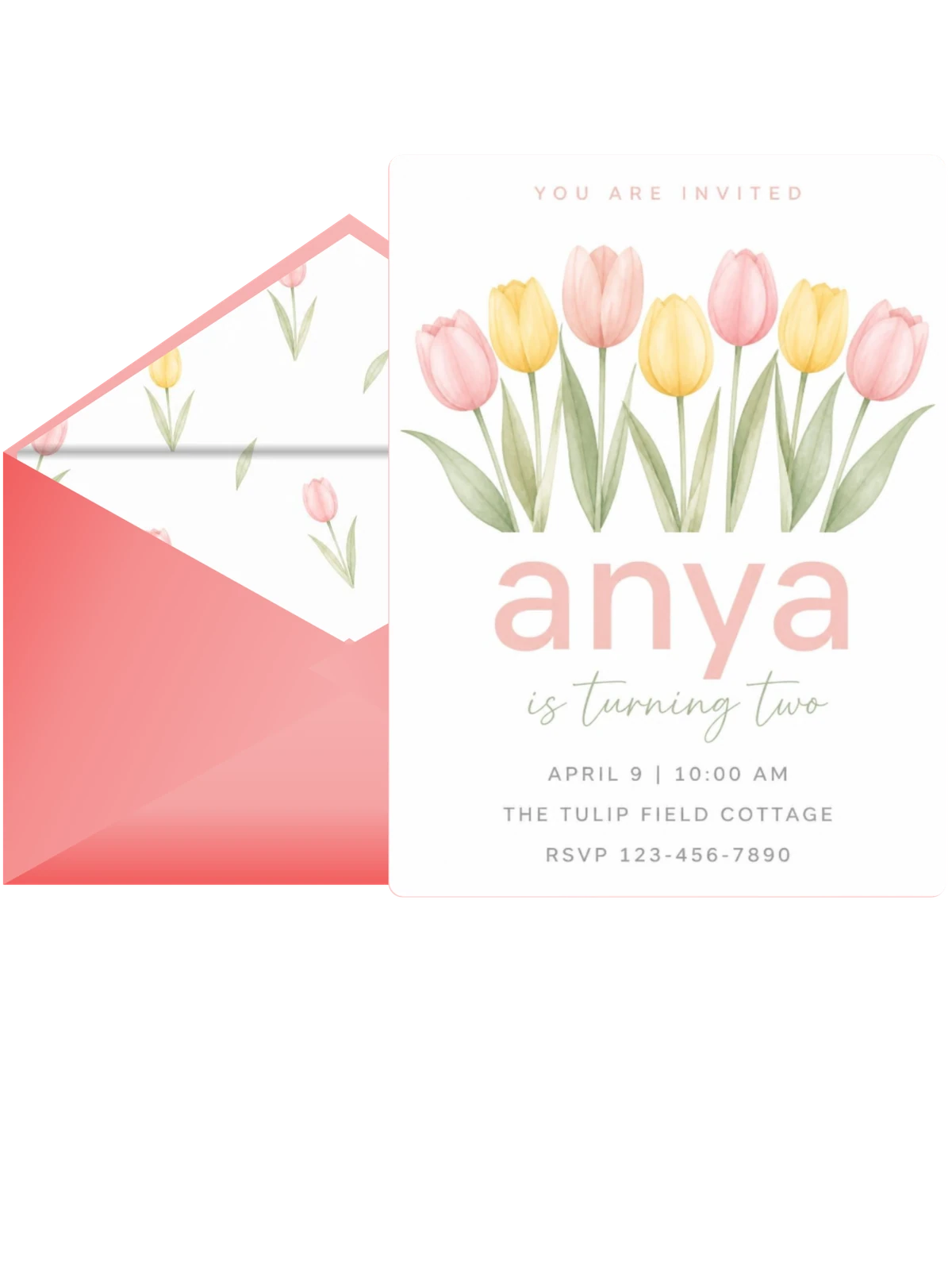 Pink and Yellow Tulip 2nd Birthday