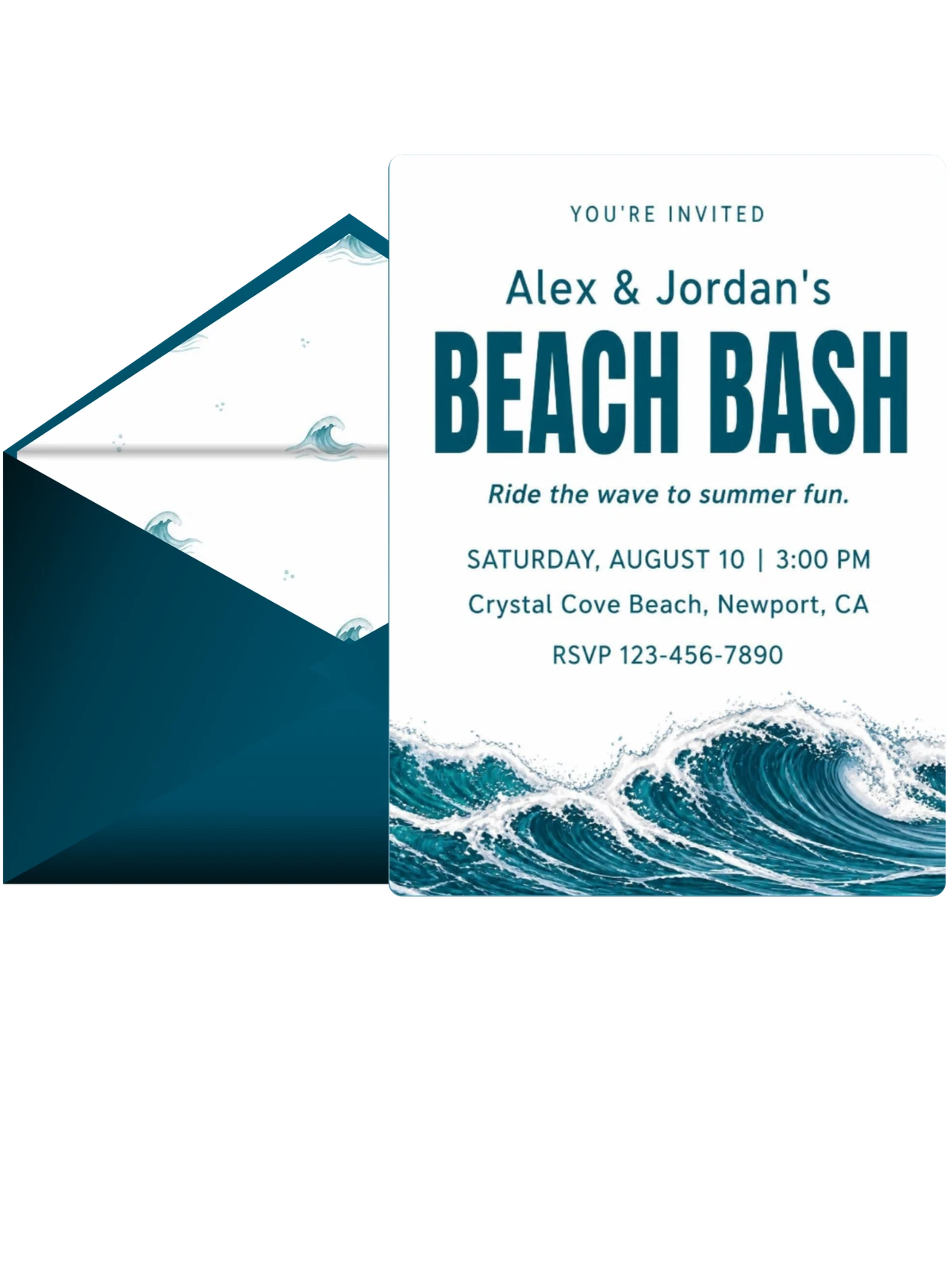 Navy Wave Graphic Summer Party