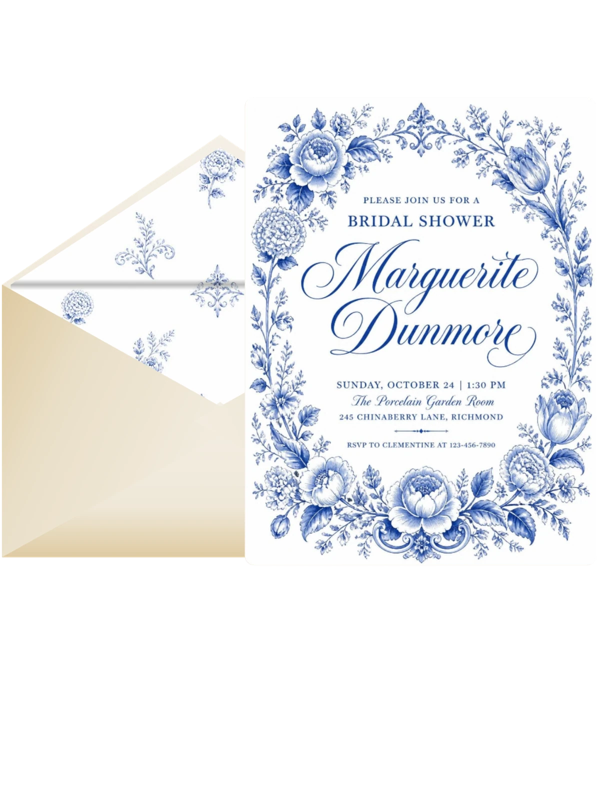 Blue and White Porcelain Bridal Shower