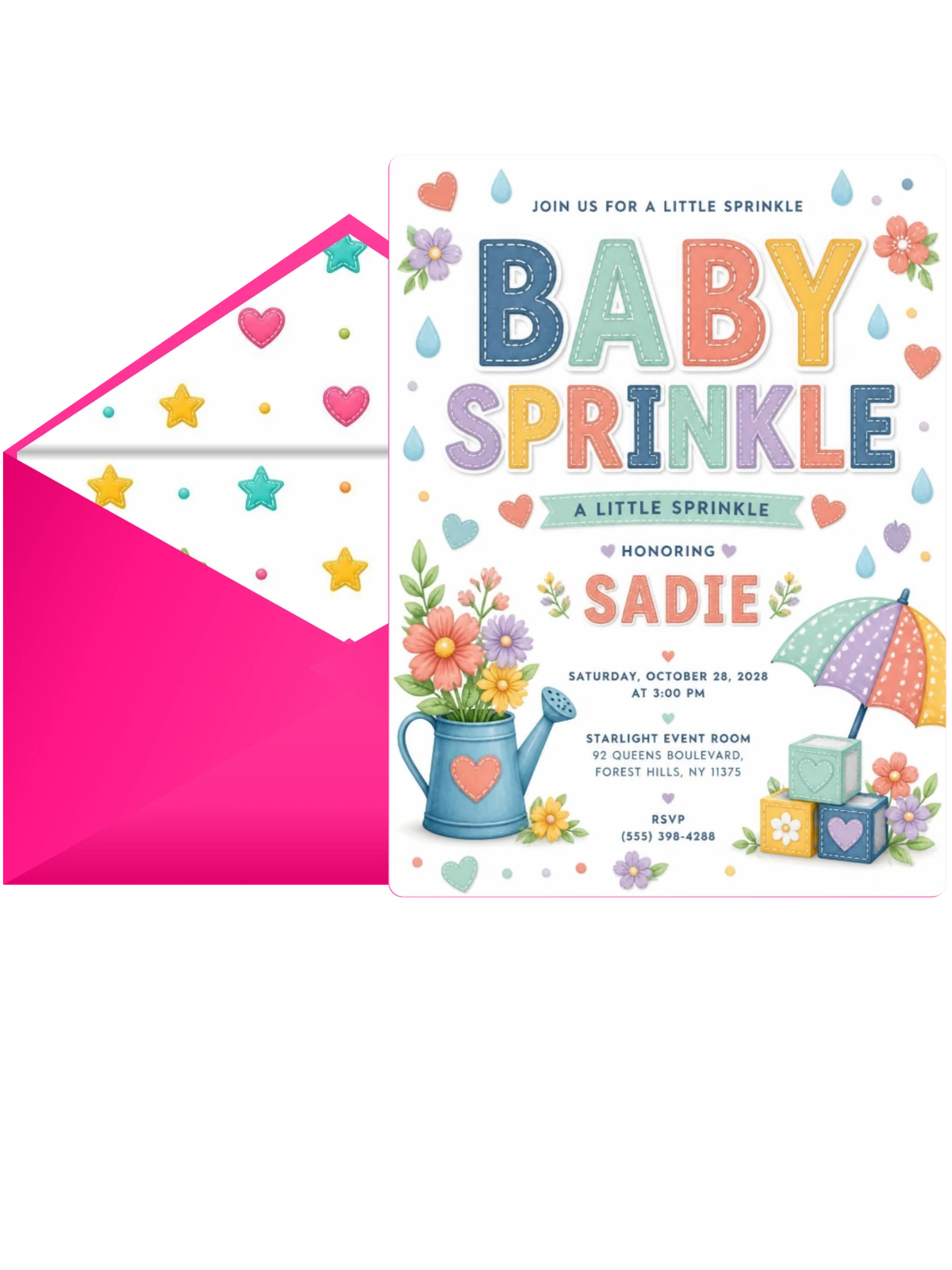 Floral Bouquet Baby Sprinkle Invitation