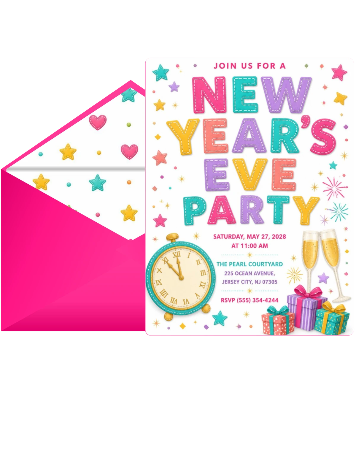 Countdown Clock New Year's Eve Party Invitation