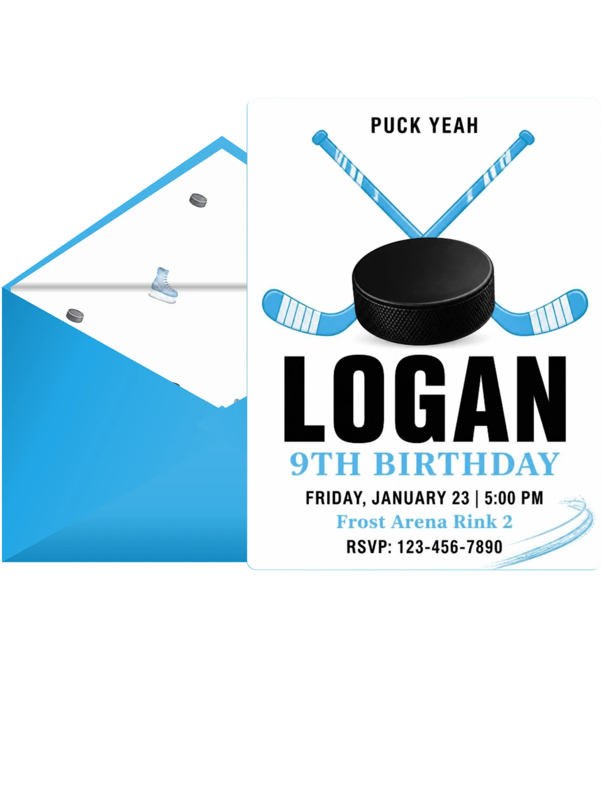Crossed Hockey Sticks 9th Birthday Party