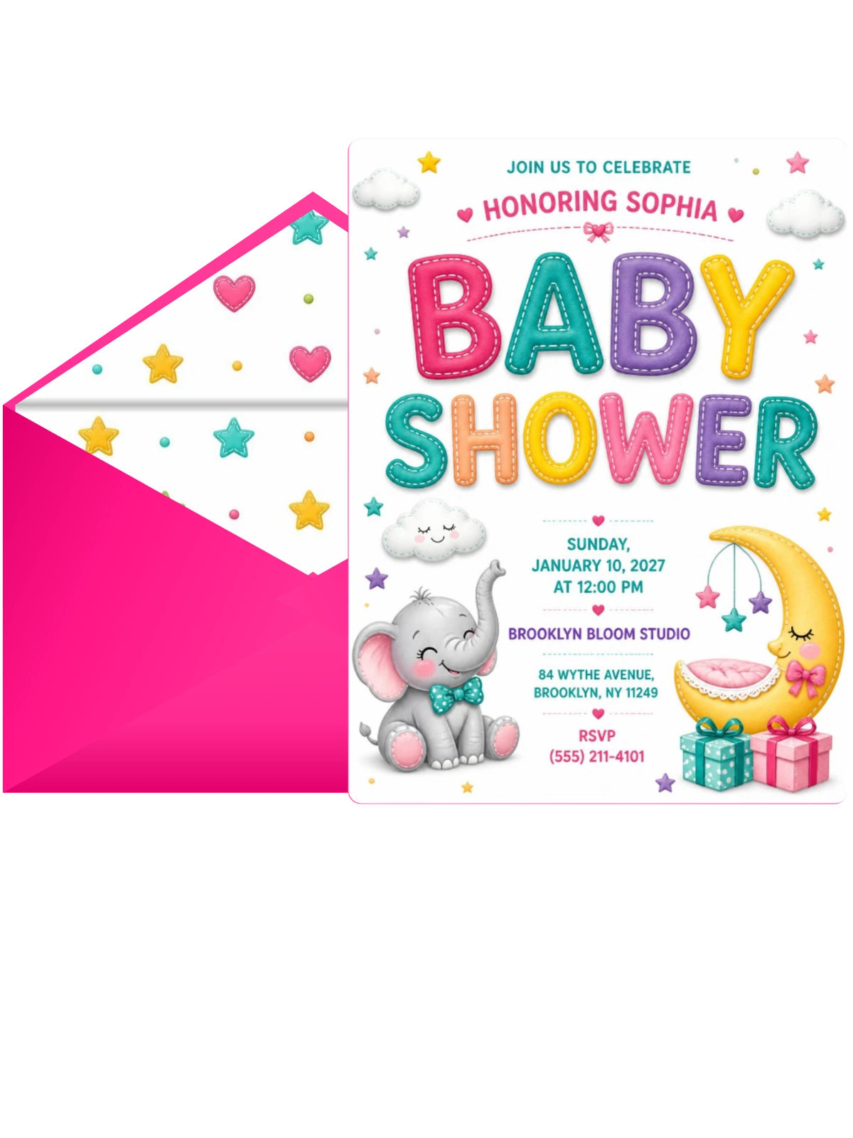 Baby Elephant Baby Shower Invitation