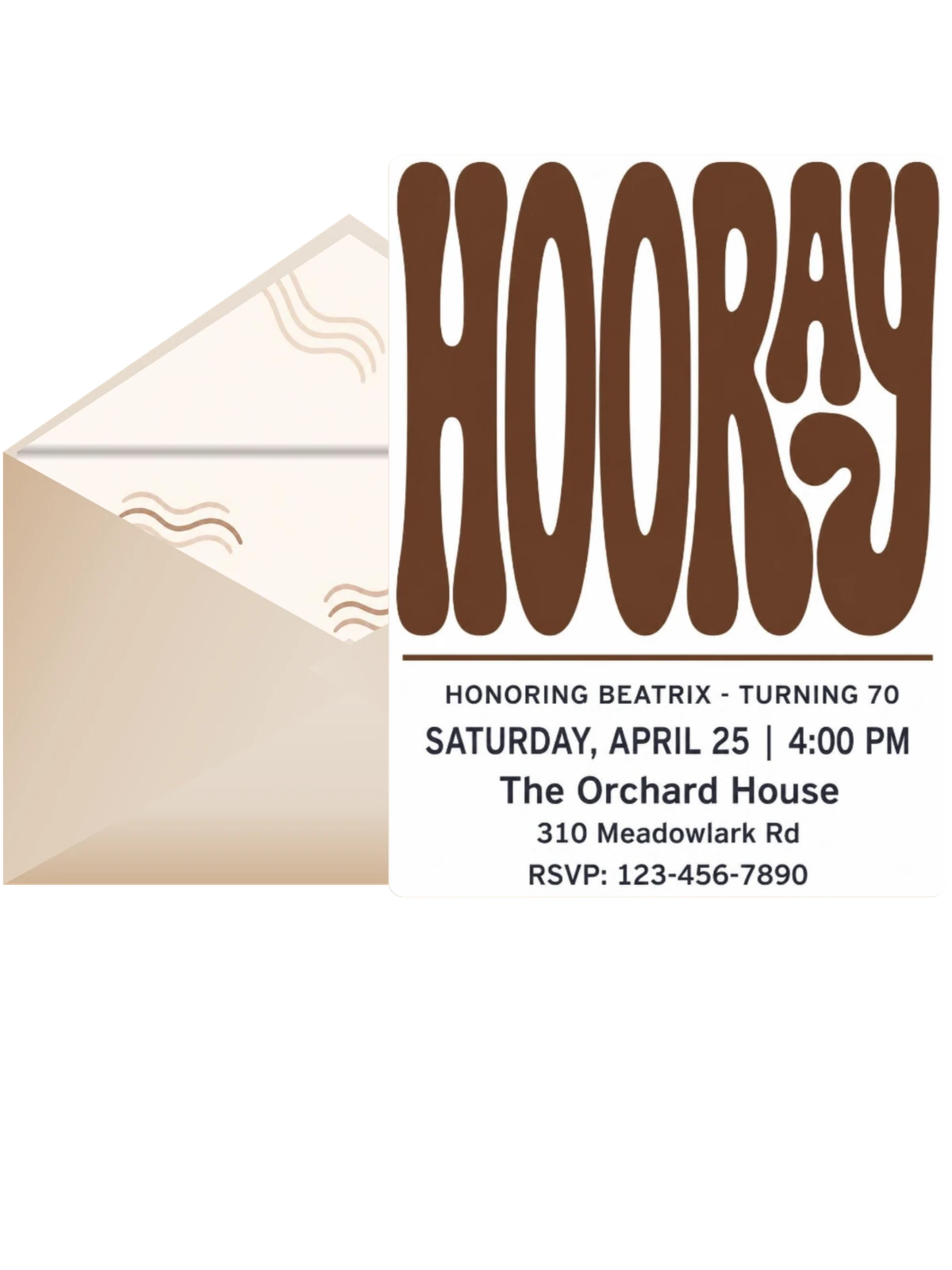 Brown Groovy Typography 70th Birthday