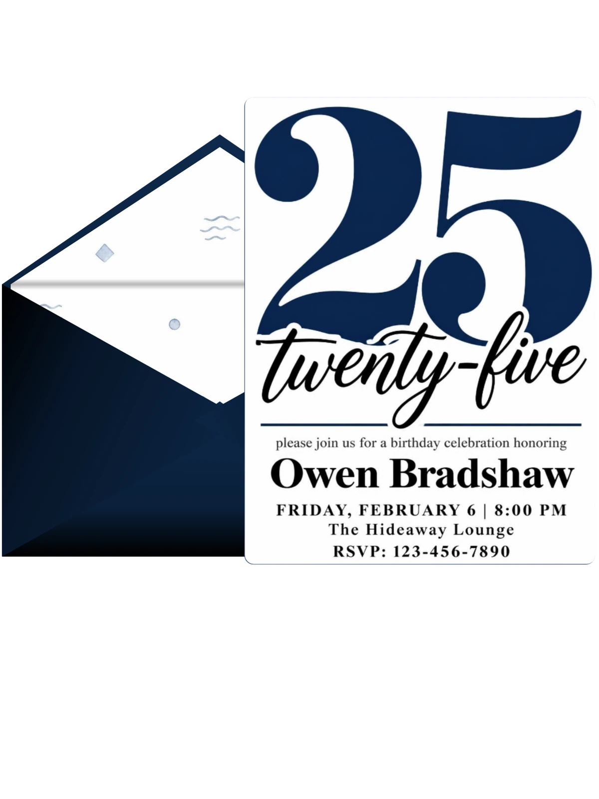 Navy Bold Typography Milestone Birthday
