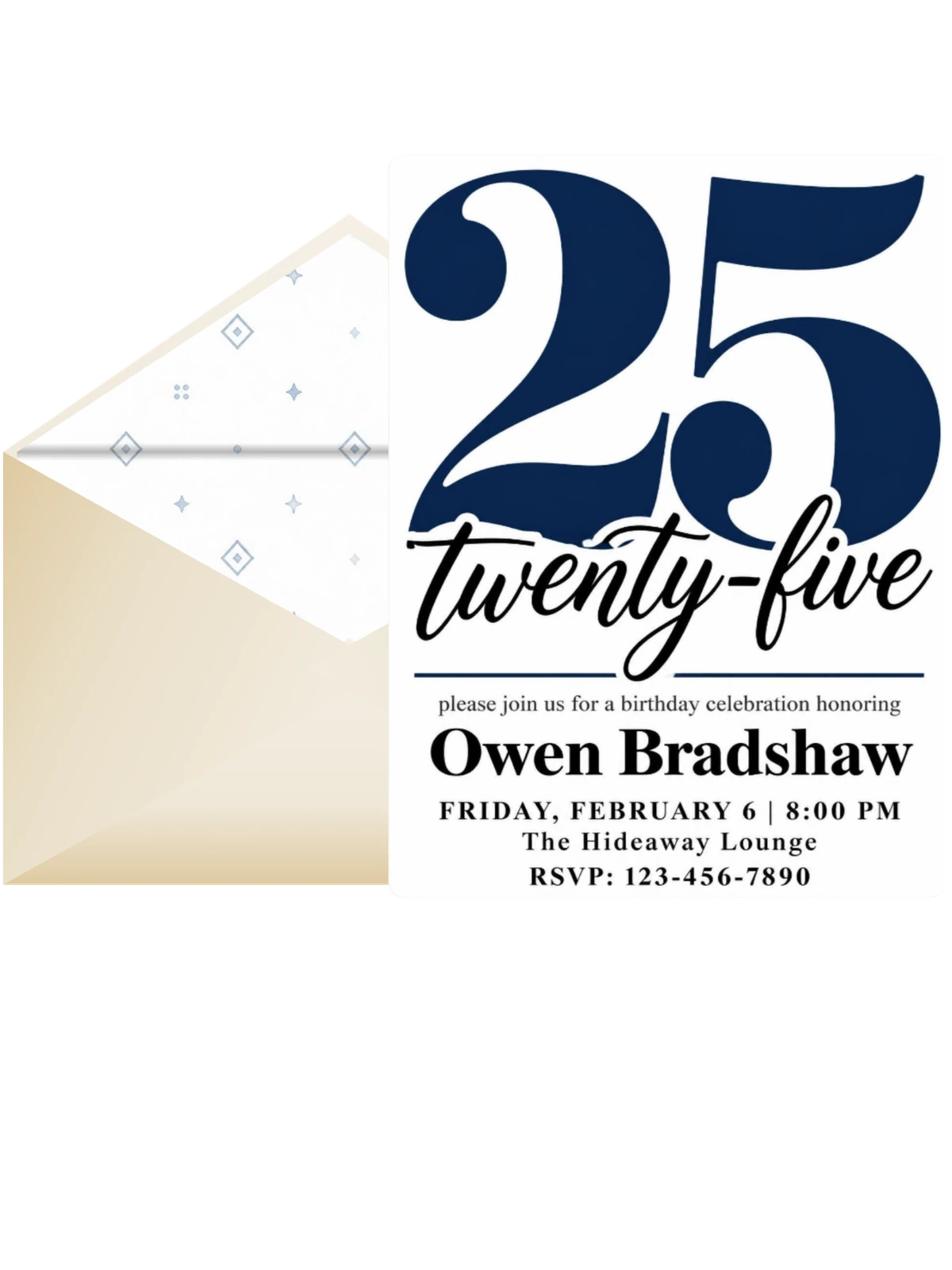 Navy Bold Typography Milestone Birthday