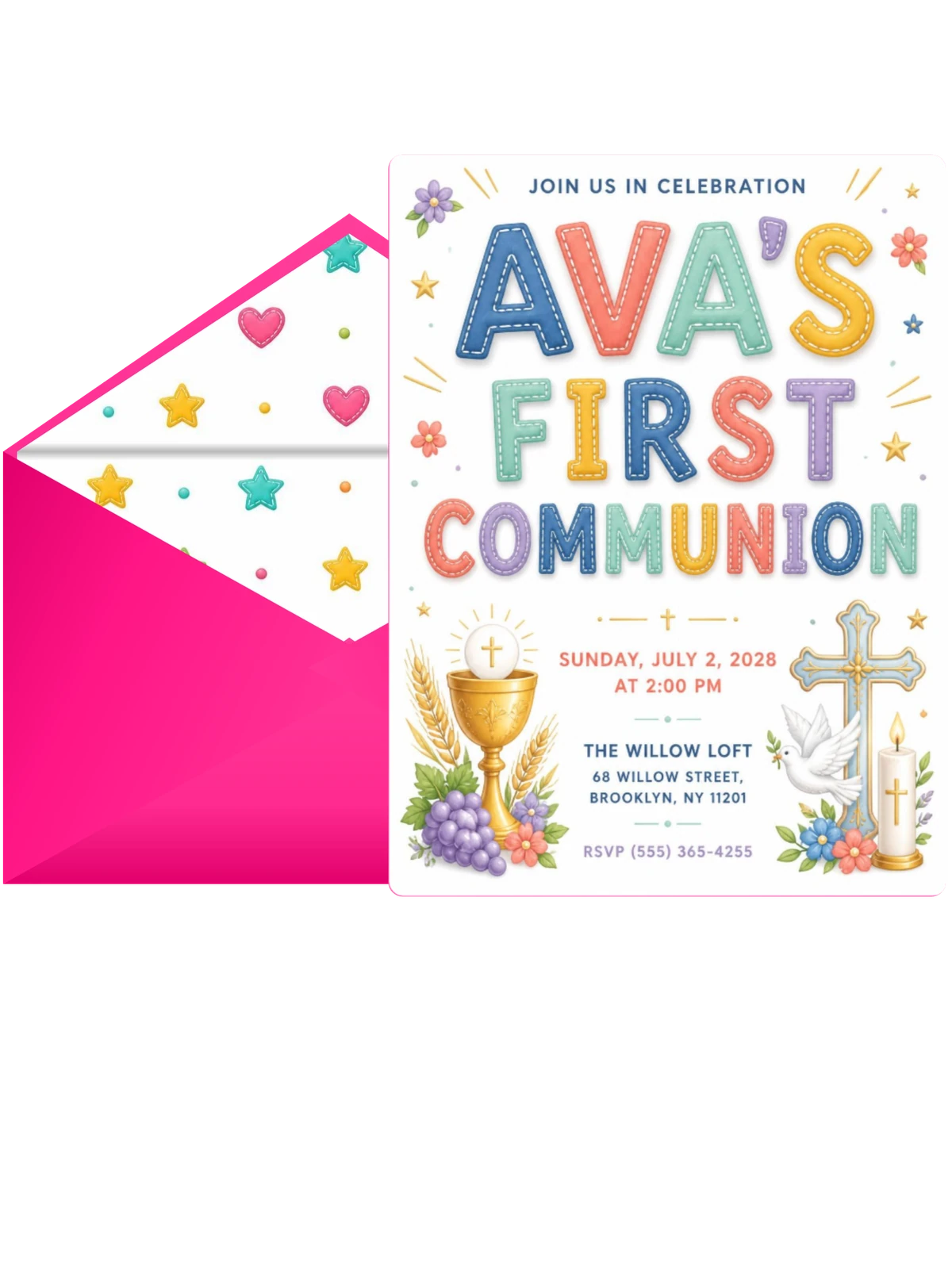 Eucharist Chalice First Communion Invitation
