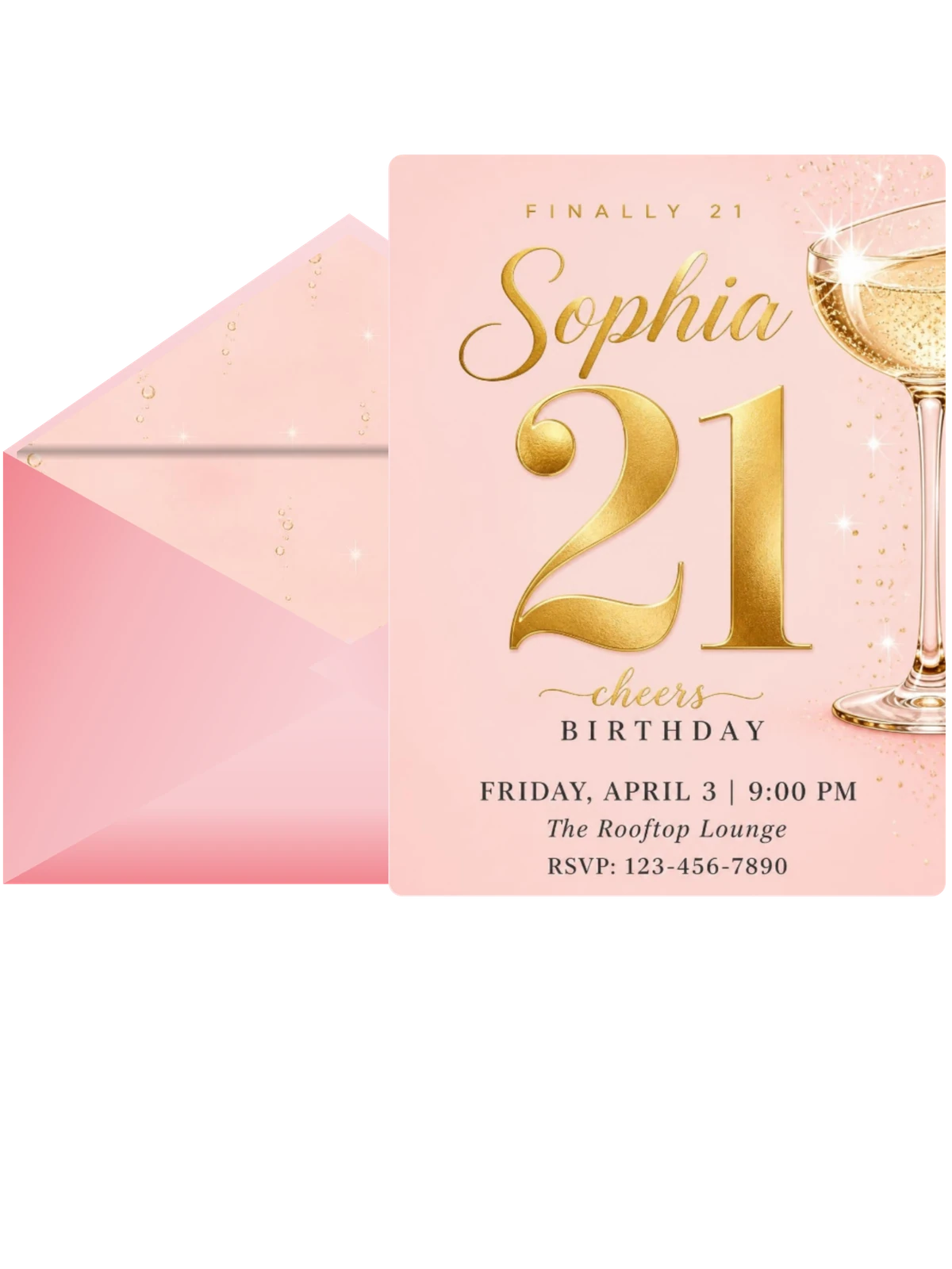 Gold Champagne 21st Birthday